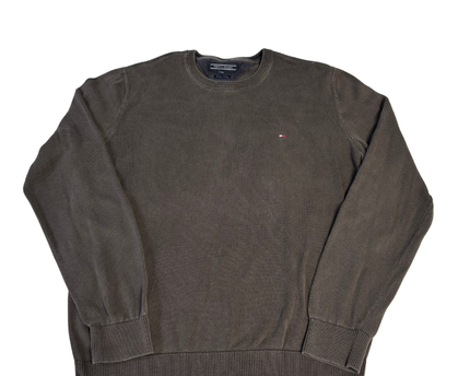Tommy Hilfiger Brown Premium Cotton Crewneck Sweater