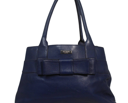 Kate Spade Navy Blue Leather Bow Shoulder Bag