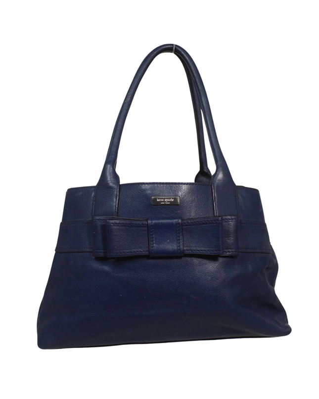 Kate Spade Navy Blue Leather Bow Shoulder Bag