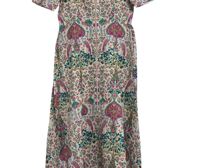 Sandro Multicolor Printed Linen-Blend Midi Dress