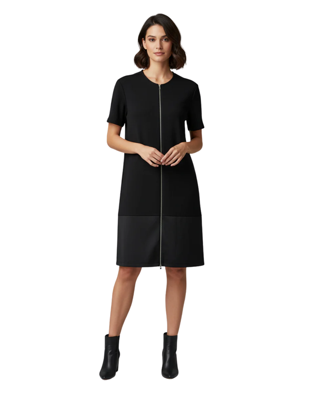Zara Trafaluc Black Zip-Front Mini Dress