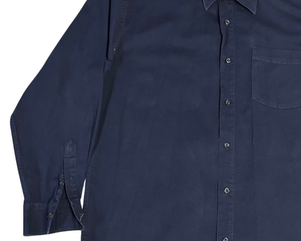 Tommy Hilfiger Classic Navy Blue Long Sleeve Button-Down Shirt