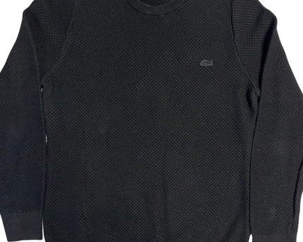 Lacoste Black Textured Knit Slim Fit Sweater