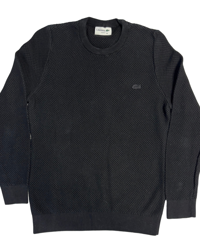 Lacoste Black Textured Knit Slim Fit Sweater
