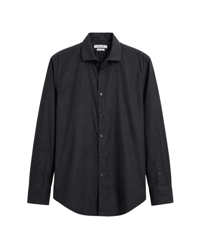 DKNY Black Slim Fit Natural Stretch Button-Down Shirt