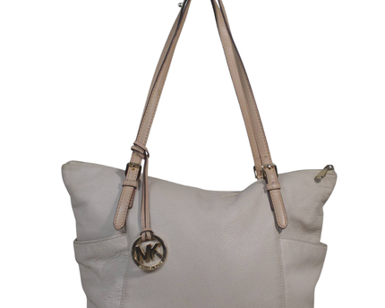 Michael Kors Beige Pebbled Leather Tote Bag