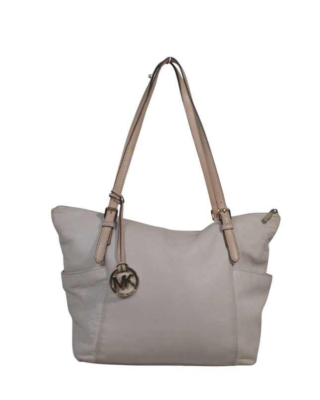 Michael Kors Beige Pebbled Leather Tote Bag