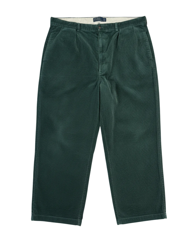 Polo Ralph Lauren Green Andrew Pant Corduroy Pleated Trousers