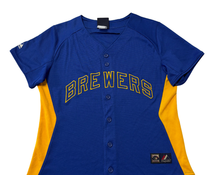 Majestic Blue Milwaukee Brewers Cooperstown Collection Baseball Jersey