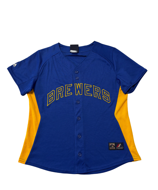 Majestic Blue Milwaukee Brewers Cooperstown Collection Baseball Jersey