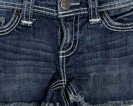 BKE Sabrina Blue Distressed Denim Shorts