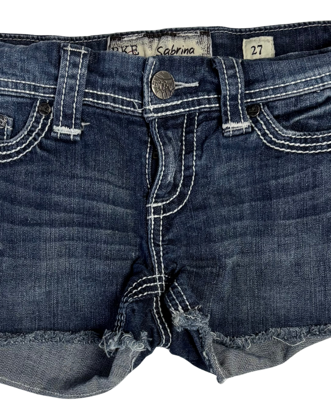 BKE Sabrina Blue Distressed Denim Shorts
