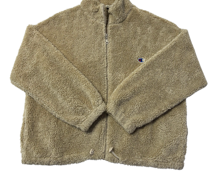 New Mission Beige Sherpa Fleece Zip-Up Jacket