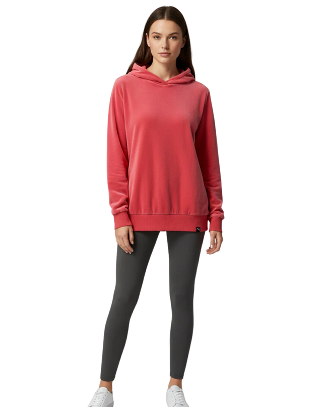 Puma Coral Velour Full-Zip Hoodie