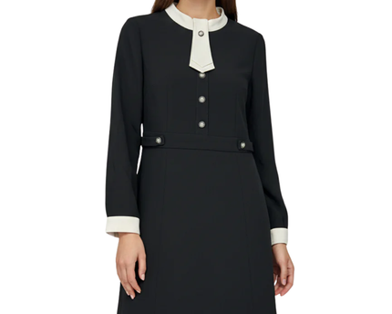 ONLY Black Contrast Trim Long Sleeve Mini Dress W/Tags