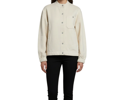 Tchibo Essentials Cream Mock Neck Snap-Front Jacket W/Tags