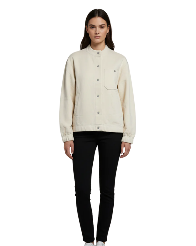 Tchibo Essentials Cream Mock Neck Snap-Front Jacket W/Tags