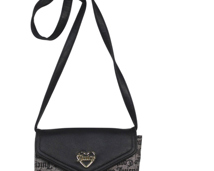 Juicy Couture Black Monogram Heart Crossbody Bag