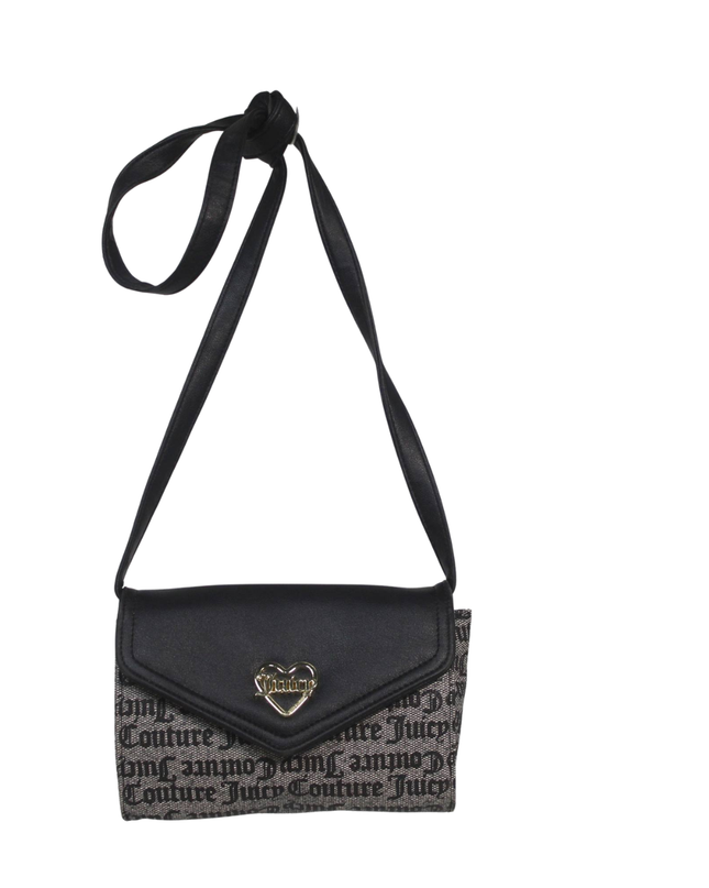 Juicy Couture Black Monogram Heart Crossbody Bag