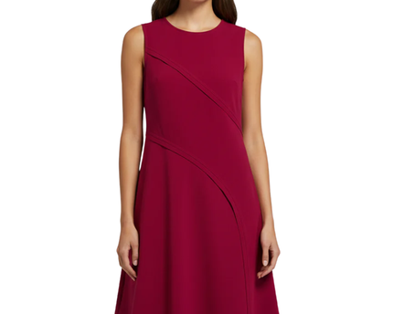 DKNY Magenta Asymmetrical Hem Sleeveless Dress