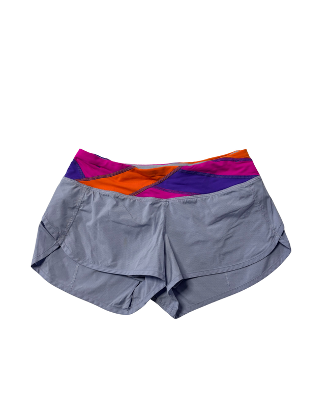 Lululemon Grey Multi-Color Waistband Performance Sports Shorts