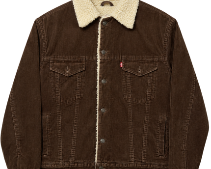 Levi's Brown Sherpa Lined Corduroy Trucker Jacket