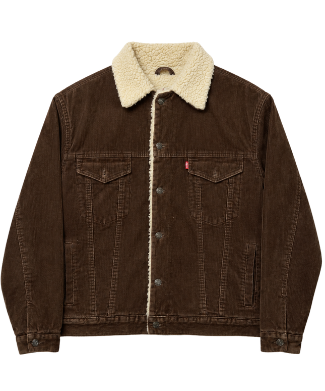 Levi's Brown Sherpa Lined Corduroy Trucker Jacket