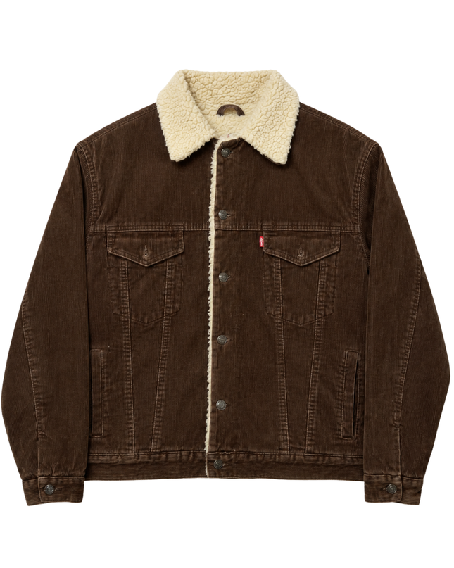 Levi's Brown Sherpa Lined Corduroy Trucker Jacket