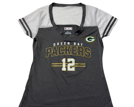 NFL Team Apparel Gray Green Bay Packers Aaron Rodgers #12 Women's Jersey