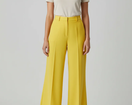 ZINI Yellow High-Waisted Wide Leg Pants