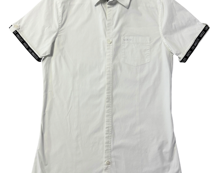 Guess White Super Slim Fit Short Sleeve Logo Shirt