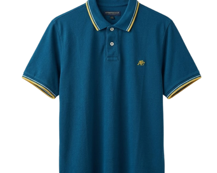 AÉROPOSTALE Blue A87 Tipped Piqué Polo Shirt