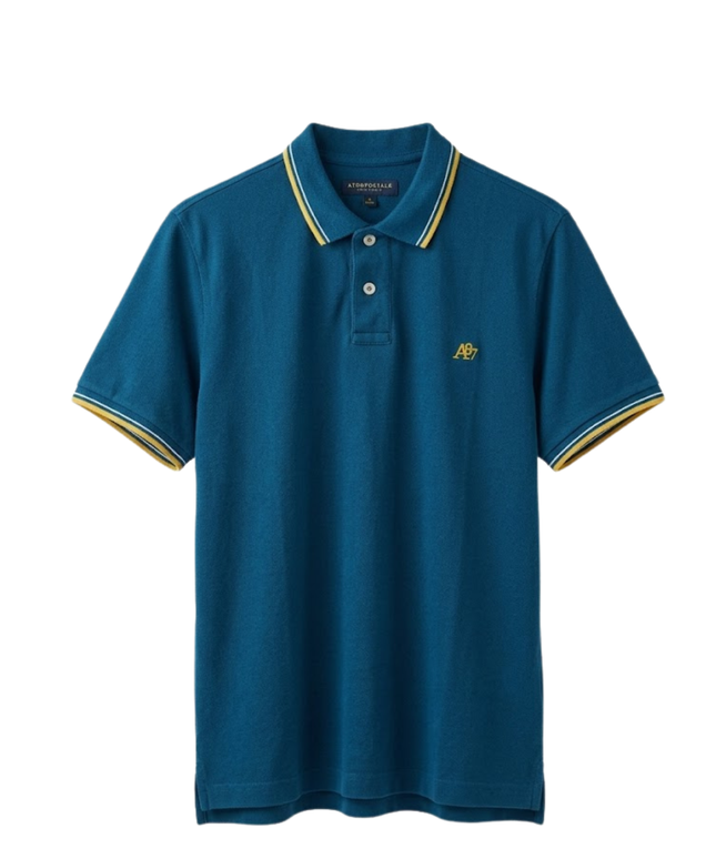 AÉROPOSTALE Blue A87 Tipped Piqué Polo Shirt