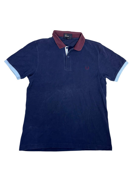 Fred Perry Slim Fit Navy Blue Polo - S