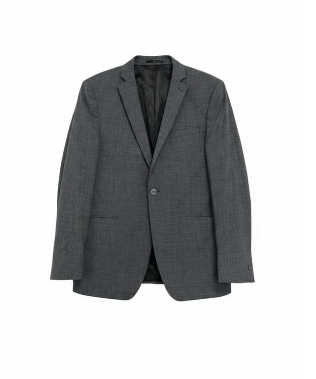 T.M. Lewin Gray Power Stretch Skinny Fit Wool Blend Blazer