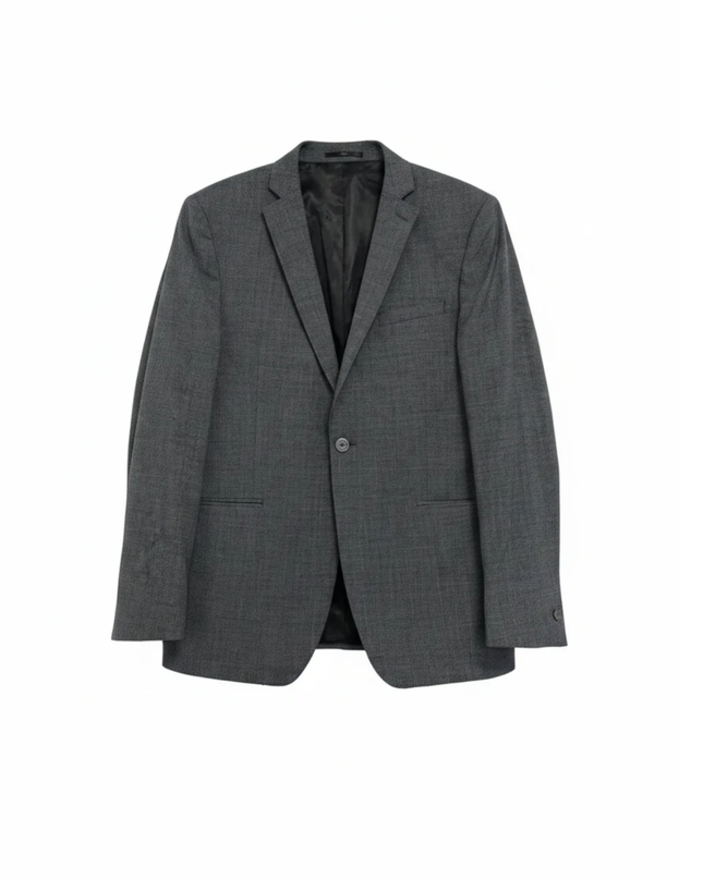 T.M. Lewin Gray Power Stretch Skinny Fit Wool Blend Blazer