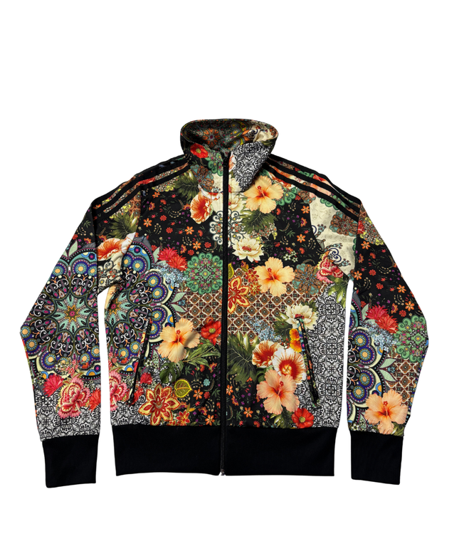 Adidas Multicolor Floral and Paisley Print Sports Track Jacket