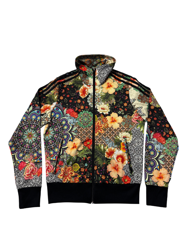 Adidas Multicolor Floral and Paisley Print Sports Track Jacket