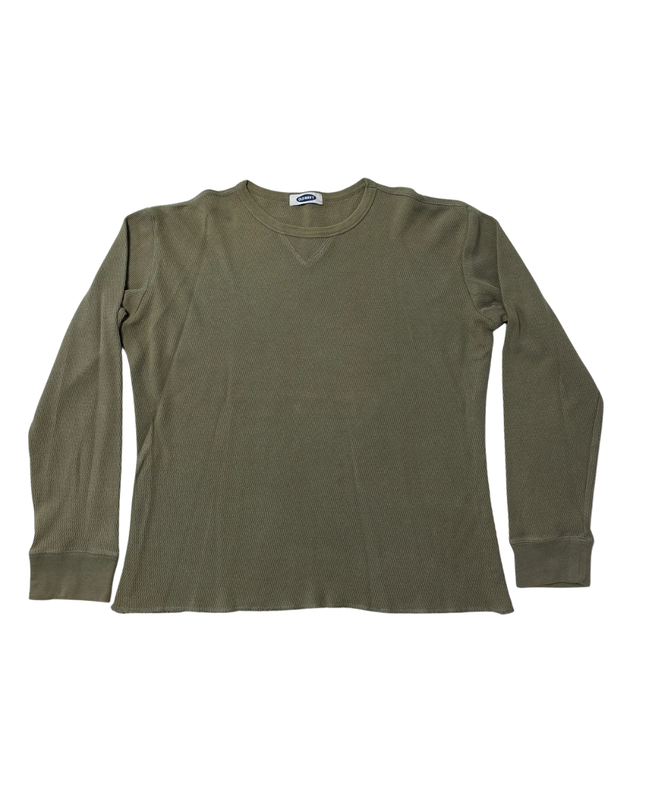 Old Navy Olive Ribbed Long Sleeve T-Shirt