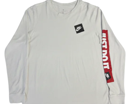 Nike Light Gray Just Do It Long Sleeve T-Shirt
