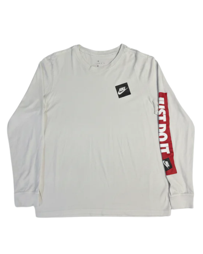 Nike Light Gray Just Do It Long Sleeve T-Shirt