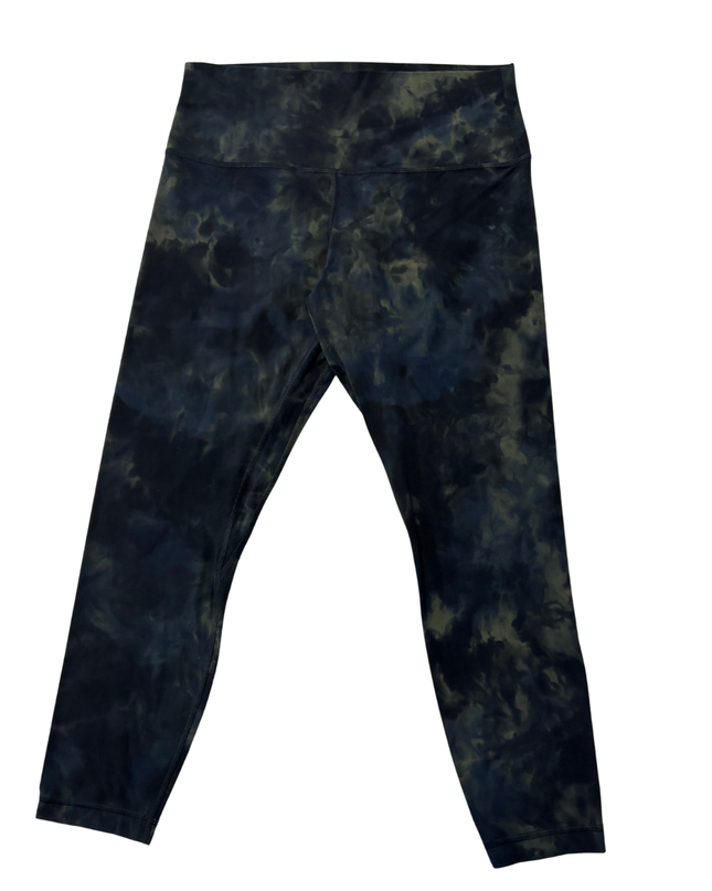 Lululemon Dark Green Tie-Dye High-Rise Athletic Leggings