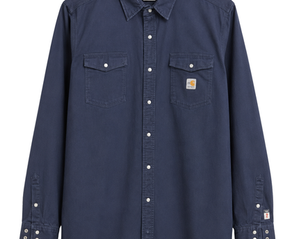Carhartt Navy Blue Flame-Resistant Long Sleeve Utility Work Shirt