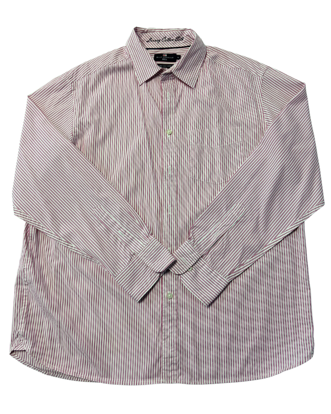 Blue Harbour Pink/White Luxury Cotton Silk Striped Shirt