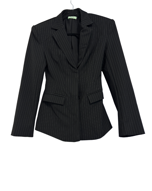 KZN Black Pinstripe Tailored Blazer