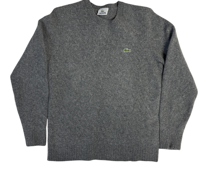 Lacoste Grey Pure New Wool Crewneck Sweater