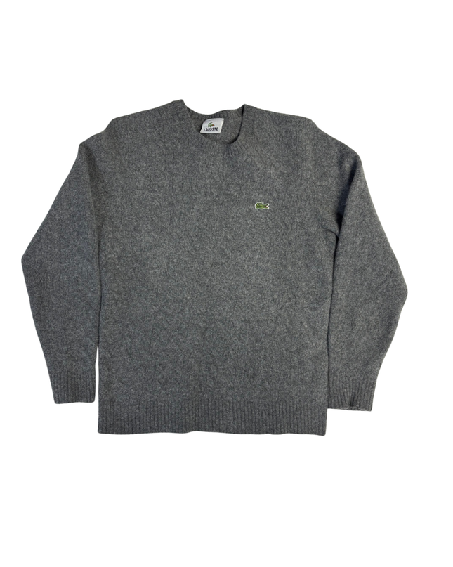 Lacoste Grey Pure New Wool Crewneck Sweater