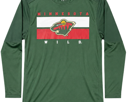 NHL Minnesota Wild Green Long-Sleeve Sports T-Shirt