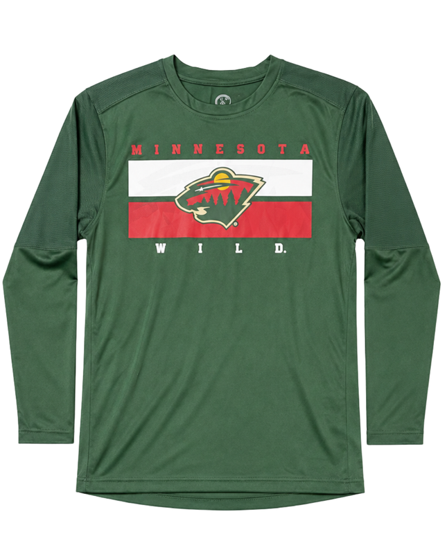 NHL Minnesota Wild Green Long-Sleeve Sports T-Shirt