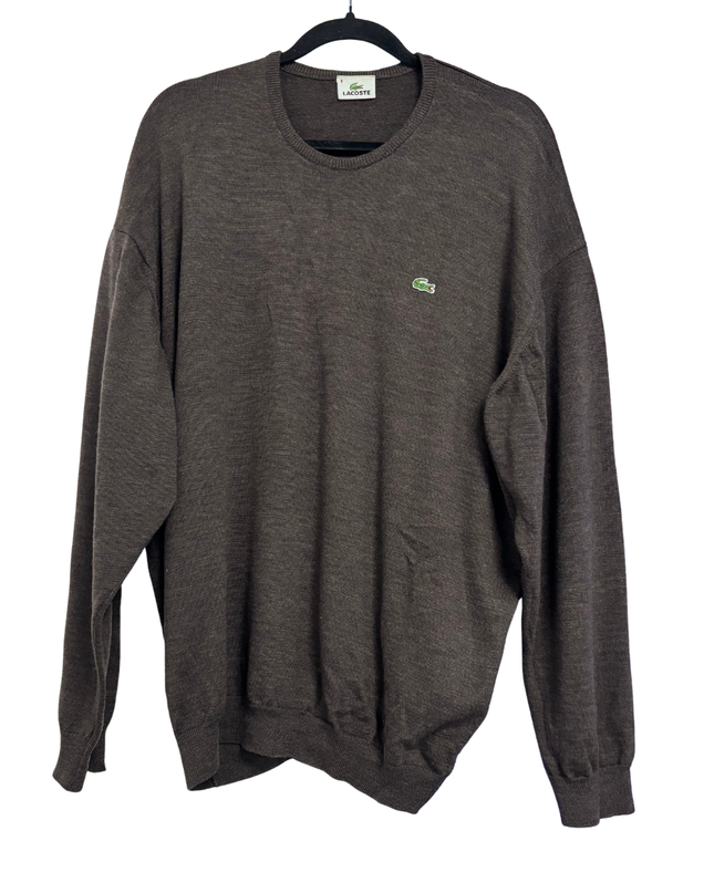 Lacoste Brown Crewneck Knit Sweater